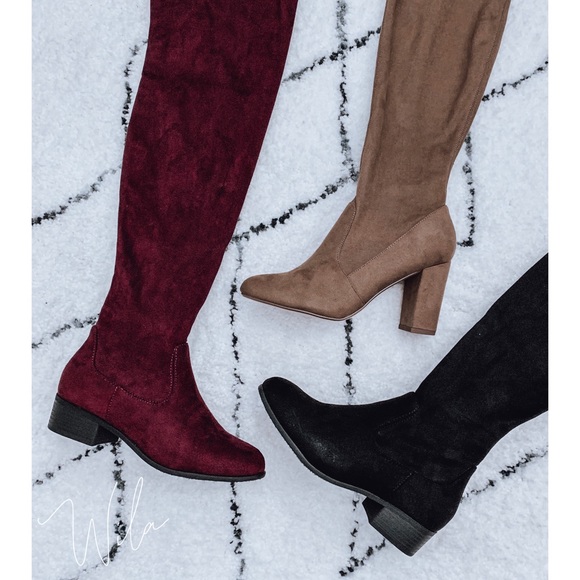 2 LEFT💞Tan suede over the knee boots brown - Picture 4 of 8